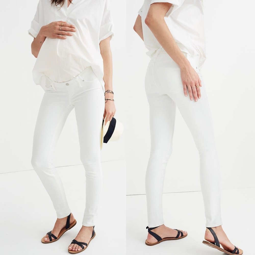 Madewell Maternity Skinny Jeans in Pure White G3310 Size 27